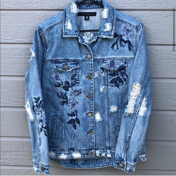 Tinsel Distressed Floral Embroidered 